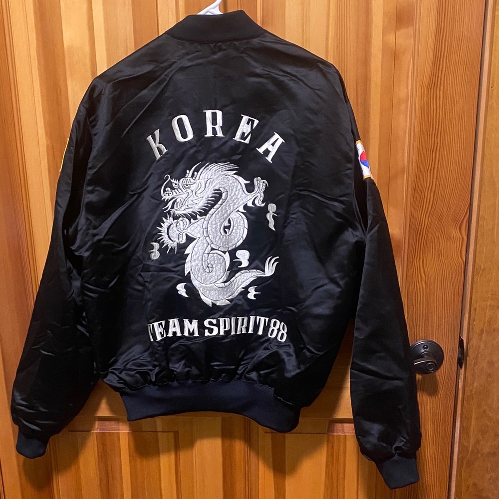 Vintage Korea Team Spirit 88 Black Bomber Jacket